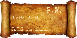 Hlatky Ulrik névjegykártya